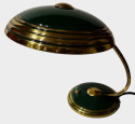Modernist Art Deco Enamel Green and Brass Table Lamp