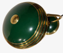 Modernist Art Deco Enamel Green and Brass Table Lamp