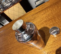 Art Deco Silver Plated Cocktail Shaker with Textured Stripes