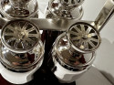 Napier 4 Cocktail Shakers Silver-Plated Four Piece Wood Caddy