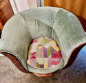 Custom French Style Art Deco Swivel Chairs Mohair