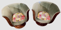 Custom French Style Art Deco Swivel Chairs Mohair