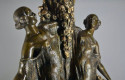 Joseph Descomps Large Art Deco Bronze Two Women with Flower Garlands 