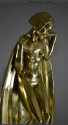 Raymonde Guerbe Rare Art Deco Bronze Sculpture Lady With Cape Guillemard Edition