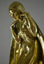 Raymonde Guerbe Rare Art Deco Bronze Sculpture Lady With Cape Guillemard Edition