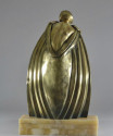 Raymonde Guerbe Rare Art Deco Bronze Sculpture Lady With Cape Guillemard Edition