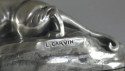 Louis Carvin Cubist Bronze Panther Silver-plated on Marble