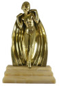 Raymonde Guerbe Rare Art Deco Bronze Sculpture Lady With Cape Guillemard Edition
