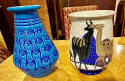 Longwy Primavera Art Deco Cloisonné Vase Alpaca and Bird