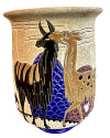 Longwy Primavera Art Deco Cloisonné Vase Alpaca and Bird