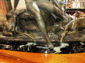 Ary Bitter Bronze Sculpture of Diana with 2 Greyhounds in Nature