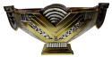 Art Deco Modernist Silver and Brass Jardiniere Three Piece Set