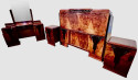 Art Deco Bedroom Suite Queen Size Figured Walnut Restored