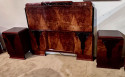 Art Deco Bedroom Suite Queen Size Figured Walnut Restored