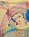 Original Art Deco Portrait by Wladyslaw Roguski Poland 1937