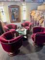 Custom French Style Art Deco Swivel Chairs Mohair