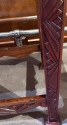Art Deco Game Side Table with Zig Zag Carved Skirt and Legs Macassar 