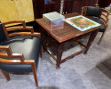 Art Deco Game Side Table with Zig Zag Carved Skirt and Legs Macassar 