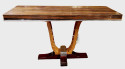French Style Art Deco Console Macassar & Chrome