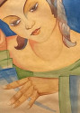 Original Art Deco Portrait by Wladyslaw Roguski Poland 1937