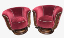 Custom French Style Art Deco Swivel Chairs Mohair