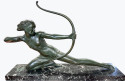 French Art Deco Diana the Huntress Bronze by S. Melanie 1930s