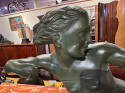 French Art Deco Diana the Huntress Bronze by S. Melanie 1930s