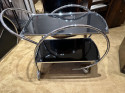 1930s Streamline Art Deco Chrome and Glass Hostess Trolley Bar Cart