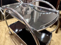 1930s Streamline Art Deco Chrome and Glass Hostess Trolley Bar Cart