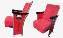 Restored Art Deco Movie Theater Seats Pair