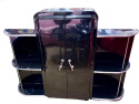 Streamline Art Deco Bar Cabinet Metal Chrome 