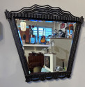 French Art Deco Console Mirror Iron and Portoro Marble Original 
