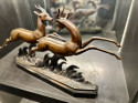 Lucien Charles E. Alliot French Art Deco Bronze The Gazelles 1930