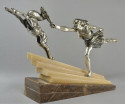 Silvered Bronze Art Deco Statue by Aurore Onu 