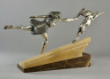 Silvered Bronze Art Deco Statue by Aurore Onu 