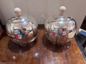 Ikora WMF Pair of Dinanderie Art Deco Vases with Tops German