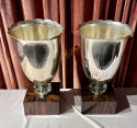 Matching Pair of French Art Deco Torchiere Tabletop Floor Lamp