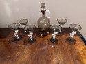 Bimini (Vienna) Complete Liqueur Set Original Decanter and 6 Matching Glasses with Dancer/Nude Figures Rare
