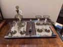 Bimini (Vienna) Complete Liqueur Set Original Decanter and 6 Matching Glasses with Dancer/Nude Figures Rare