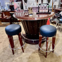 Art Deco Custom Fluted Front Stand Behind Bar with Chrome Giorgio Collection Italy