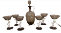Bimini (Vienna) Complete Liqueur Set Original Decanter and 6 Matching Glasses with Dancer/Nude Figures Rare