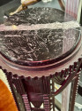 French Style Art Deco Iron and Marble Display Stands In the Style of Edgar Brandt