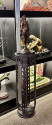 French Style Art Deco Iron and Marble Display Stands In the Style of Edgar Brandt