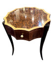 Art Deco Style 12-Sided Faceted Unique Marquetry Table 