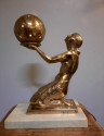 Pierre Le Faguays Globe Lamp Art Deco 1930s Signed Fayral