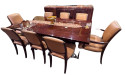 French Art Deco Dining Room Suite 8 Chairs and 3 Matching Side Pieces