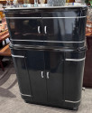 Original Philco Radio Bar Restored Complete Glassware. Bluetooth& Ebony Finish